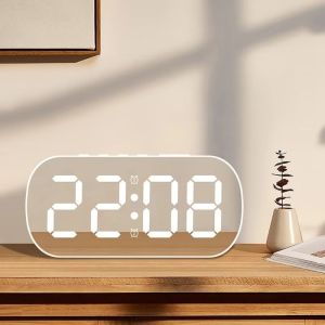 OKONOK 5 Level Brightness Digital Alarm Clock Date Display Temperature Display Snooze Table Clock Portable Adjustable Brightness Desktop Alarm Clock Home Decor
