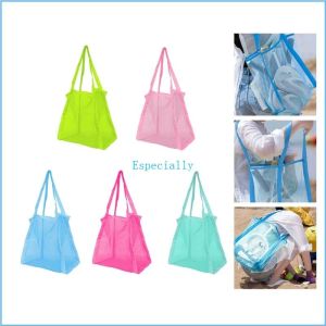 ESP Kids Beach Sand Toy Storage Bag Lightweight and Convenient Mesh Bag with Comfortable Shoulder Strap for Easy Transpo