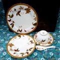 Bộ 5 món Noritake gốm sứ đĩa và chén - Noritake SLAY bone china Plates + bowl Dinner Set ( Set of 5 Pcs). 