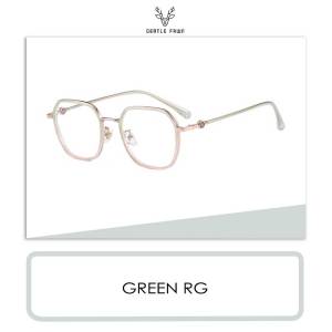 Gentle Fawn Kacamata Antiradiasi Blueray Bahan TR90+Metal Kotak Fashion Wanita Bisa Minus Photocromic Bluecromic 11901