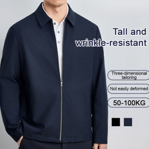 Spring/Autumn Thin Mens Jackets Autumn Stand-Up Lapel Jackets Middle-Aged Jackets Mens High-End Jackets Dads Jackets Business/Casual Versatile Jackets