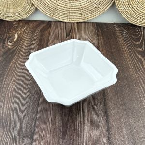 ชามเนื้อโบน ชามเซรามิค ทรงเหลี่ยม สีขาว  มี  3 ขนาด  7.1 x 2.25นิ้ว   7.8 x 2.5 นิ้ว  และ  8.4 x 2.5 นิ้ว