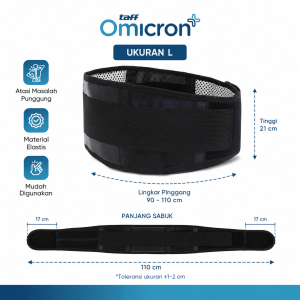 TaffOmicron Alat Terapi Pinggang Magnetic Tourmaline Nylon Sabuk Penyangga Punggung Pereda Nyeri