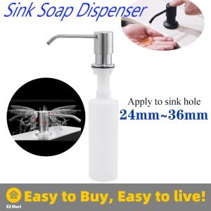 【Fast Shipping】 300ML Liquid Soap Dispenser Bottle Kitchen Bathroom Shower Lotion Shampoo Pump Stainless Steel Hand Sanitizer Kitchen Soap Dispenser-Silver