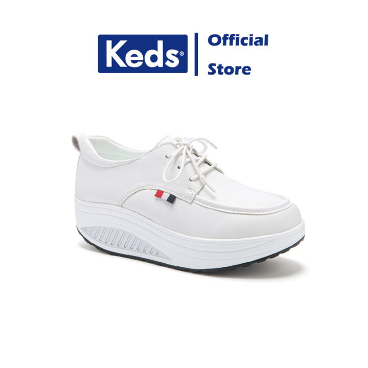 Keds Women's Champion Leather Lace-up White Sneakers (WH45750