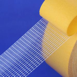 🇸🇬【SG stock】Double Sided Adhesive Tape Mesh Tape Cloth Fabric Tape  adhesive Yellow Mesh Traceless Duct tape Translucent Strong Fixation Adhesive