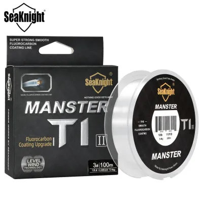 SeaKnight T1 Fluorocarbon Coating Fishing Line Saltwater 100M Monofilament Fishing Line Sinking Leader Line Sea Fishing 3-35LB