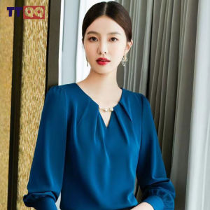 TTQQ Chiffon V-neck Shirt Womens Fashion Bottoming Shirt Womens Top