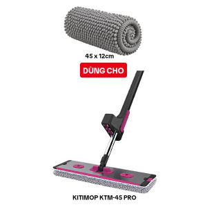 [SỢI NGẮN] Bông lau nhà thay thế KITIMOP KTM-45 PRO-1 45x12cm san hô dùng cho cây KTM-45 PRO
