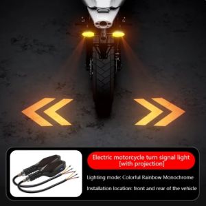 Motorcycle LED Turn Light With Steering Projection Motorcycle Flashing Indicator Directional Flasher 27 Lighting Mode