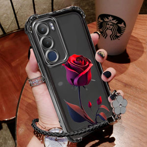 Casing vivo y19S phone case Transparent soft shell with raised shock-absorbing covers at all four corners sjfswmg