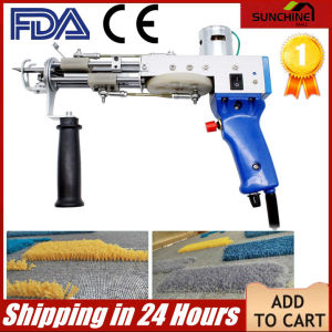 【Shipping in 24 Hours】2 in 1 Tufting G-un (Cut Pile and Loop Pile ) Electric Carpet Rug G-uns Carpet Weaving Knitting Machine Gift for DIY Knitting & Crochet Supplies with 5-40 Stitches/Sec (Adjustable) 100V-240V