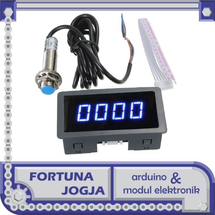 Modul Tachometer 4 Digit Display RPM Sensor Kecepatan Proximity Sensor