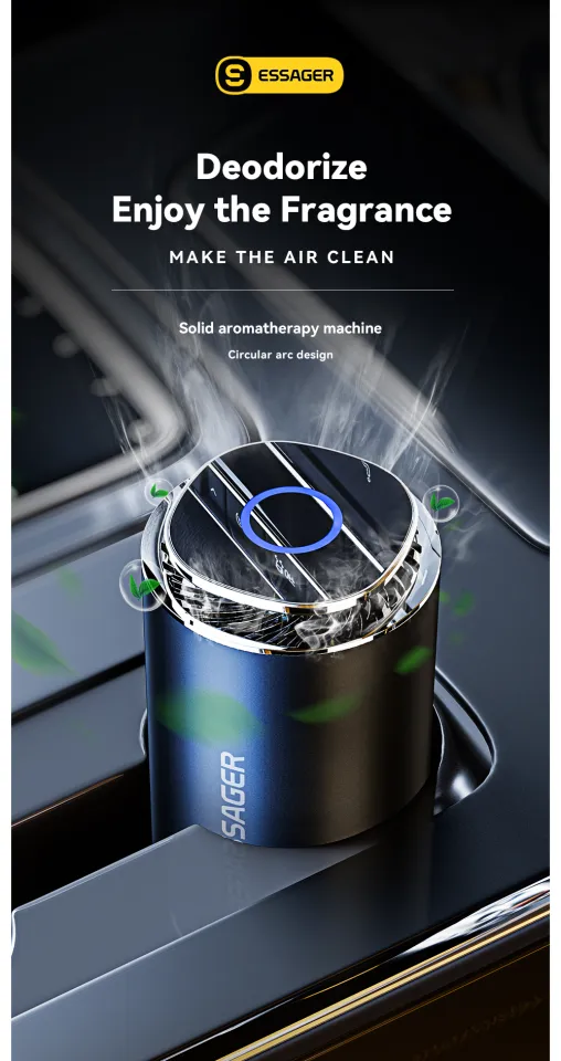 Essager Car Solid Aromatherapy Machine Arc 360° Air outlet Solid Aromatherapy Vehicle Aromatherapy (Cologne) ion Purification Balm Comfortable Bacteriostatic Odor Removal