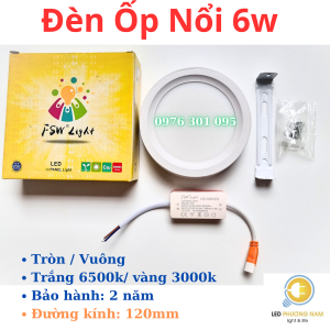[FSW] ĐÈN LED ỐP NỔI 6w/12w/18w/24w (Đèn Ốp Trần) - Chính hãng cty bảo hành 2 năm