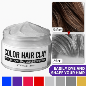 Long Lasting Hair Styling Clay Voluminous Temporary Hair Wax Washable One Time Color Gel 蓬松彩色发泥