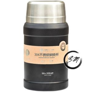 🔥Ready Stocks🔥SUS304 Stainless Steel Vacuum Thermal Flask Cup With Stainless Steel Spoon Free Insulation Bag 304不锈钢焖烧壶