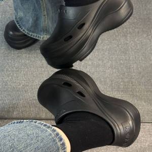 [Free Shipping] 8.0Cm Ultra-High Heel Casual Thick-Soled Closed-Toe Slippers For Women Summer Outdoor Wear Height-Increasing Non-Slip Slip-On Clogs