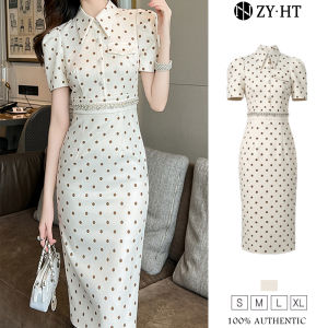 ZYHT EraVogue Womens Dress Cream Dress Polka Dot Dresses Work Dresses Hi-so Dresses Vintage Dresses Work Dresses Party Dresses Evening Dresses 50966