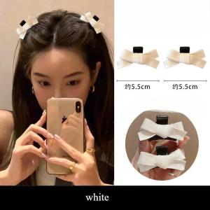2pcs/set Small Double-layer Satin Bow Hairpin for Women Girls Korean Sweet Black Red Bangs Hair Claw Hair Pins Hair Accessories H260729