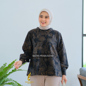 TUNIK RAMAYANA – Prabuseno Batik Wanita Modern Atasan Baju Lengan Panjang Premium Full Furing Pakaian Kemeja Kantor Adem dan Nyaman