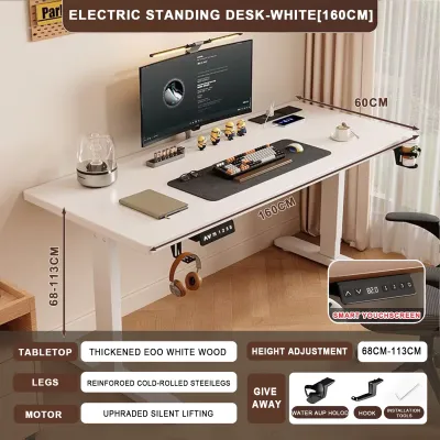 Bewell Electric Lift Computer Table Adjustable Office Desk Gaming Table Study Table Standing Office Table