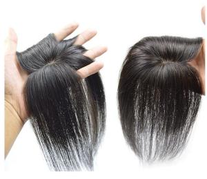 TSE Wig Patch Real Hair Top Hair Block Women Invisible Seamless Covering Hair Wigs Sparse Natural Covering White Hair Replacement Wig Set RW49