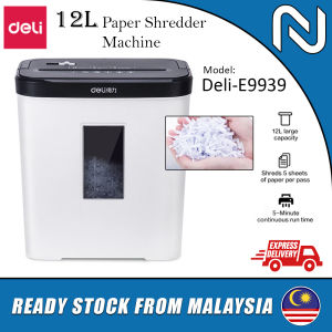 Deli-E9939 Paper Shredder Mesin Penghancur Kertas Berkas Heavy Duty Shredder Machine Can Shred Staples A4 High Quality Automatic Shredder Electric Paper Shredder E9939 （350 X 250 X 320MM）
