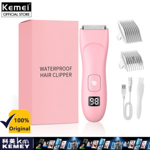 Kemei Pubic Hair Trimmer For Woemn Men Groin Bikini Shaver Razor Electric Clipper Epilator Hair Remover Rechargeable