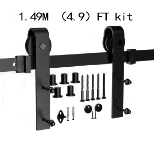 4.9Ft/6Ft/6.6Ft/8Ft barn door sliding set equipped with door hangers for sliding doors sliding door railings a complete set of barn door mechanisms heavy-duty railings suitable for sliding door track rail sets.