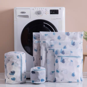 Kantong Cuci Pakaian Organizer Daun Biru /Set Washing Bag Laundry Bag Jaring Cuci Baju Mesin Cuci