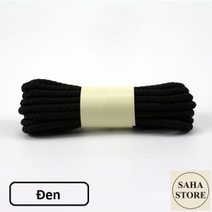 Dây giày boot tròn to 4.5mm SAHA946 cotton dù đen nâu trắng be xám cột buộc giầy thể thao cao cổ bốt nam nữ shoe laces
