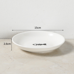 Raised Pet Bowl Ceramic Cat Dish Dog Feeder Metal Stand Tilted Neck Care Non Slip Feeding Station Small Pets