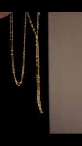 BELLUX Jewelry 925 Silver Synthetic Zircon Gold Beads Long Sweater Chain Multi Layer Tassel Retro Y-shaped Necklace