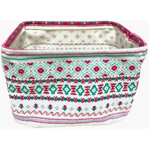 Foldable Cotton Linen Storage Box Waterproof Durable Fabric Cosmetic Storage Basket With Handle Desktop Storage Box