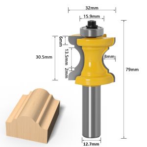 Mata Profil Mata Router Kayu Molding Bullnose Gagang 1/2 inch Shank