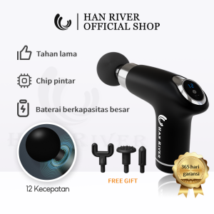 HAN RIVER Alat pijat MASSAGE GUN (Redakan Pegal Otot Badan) / alat pijat elektrik seluruh badan/Alat Pijat Getar 4 in 1 / alat pijat seluruh badan