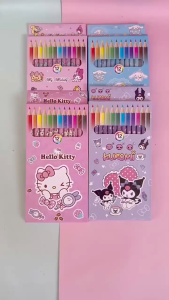 YOYO-801 12 Colors Sanrio Color Pencil Set My Melody Kuromi Cinnamoroll Capybara for Kids Art Drawing Stationery Gift 学生绘画彩色铅笔文具礼盒