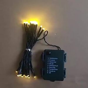 5M 50 LED Warm White Fairy Lights Green Wire Indoor/Outdoor Christmas Decorations  Powered 6h Timer IP65 Lights