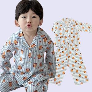 ชุดนอนเด็กสไตล์เกาหลี oppa pyjamas ทรงเชิ้ตคอปก น่ารักมาก (PAJAMAS39)