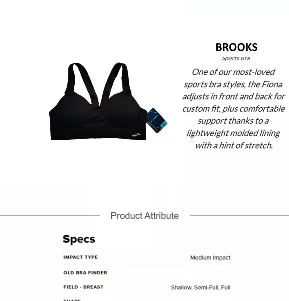 SPORT BRA WOMEN BROOKS Hot Shot Black (Yoga wear, running, Gym, Protection)