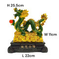2024 Feng Shui Dragon on Money Coins Figurine Statue Lucky Fortune for Home Office Décor and Gift. 