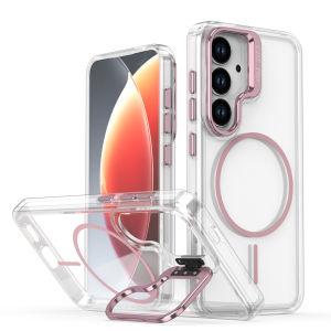 【Super low price】Metal Lens Bracket For Magsafe Acrylic Clear Case for Samsung Galaxy S26 S25 Edge S24 Ultra S23 Plus S22 Color Shockproof Cover