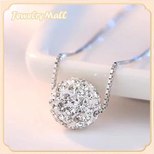 925 italy silver original Spherical full diamond zircon necklace