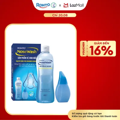 Bộ sản phẩm rửa mũi tiện dụng Rohto NoseWash (1 bình vệ sinh mũi Easy Shower + 1 chai dung dịch 400ml)