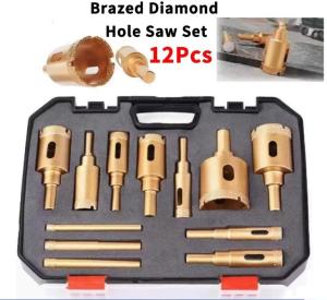 12 Pcs Diamond Drill Bits Set Hole Saw Cutter Tool Glass Marble Granite - intl