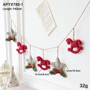 ZFZDR0LH Felt Fabric Xmas Ornament House Shape Tree Motif Tree Hanger Xmas Theme Hanging Decor Xmas Tree Decor