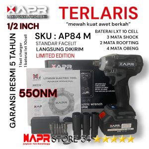 APR BOR Impact Wrench AP29M 550NM 2 Baterai brushless pembuka baut roda ban motor mobil cvt