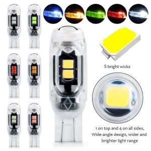 MODERNLUX 1/4Pcs Wedge Light T10 W5W LED Bulbs Car Parking Lights 3030 5SMD Auto License Plate Light Colorful 12V Instrument Lamp