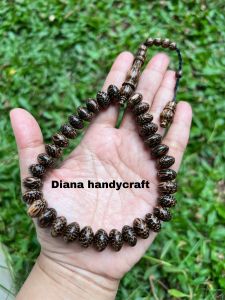 Tasbih Muslim Kayu Liwung Macan Asli Model Pipih